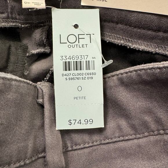 NWT Loft Women's Gray Stretch High Rise Ankle Skinny Jeans Petite Size 0P - Picture 11 of 13